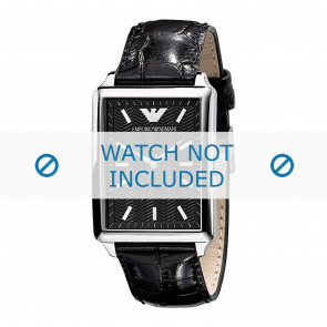 Horlogeband Armani AR0405 Leder Zwart 22mm