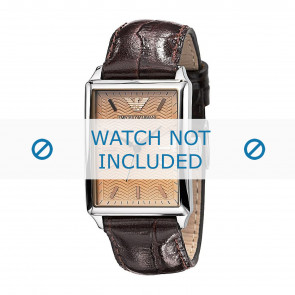 Armani horlogeband AR0408 Leder Bruin 20mm + bruin stiksel