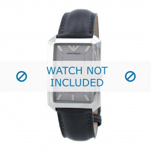 Armani horlogeband AR0457 Leder Grijs 20mm + grijs stiksel
