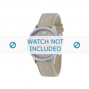 Armani horlogeband AR-0619 Leder Cream wit 20mm 