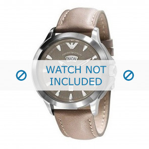 Armani horlogeband AR0632 Leder Lichtbruin 23mm + bruin stiksel
