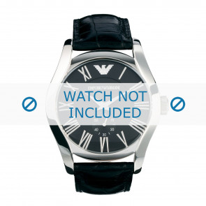 Horlogeband Armani AR0643 Leder Zwart 22mm