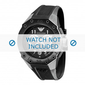 Armani horlogeband AR0665 Rubber Zwart