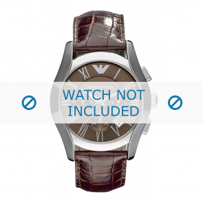 Horlogeband Armani AR0671 Croco leder Bruin 22mm
