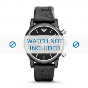 Horlogeband Armani AR1053 Silicoon Zwart 20mm