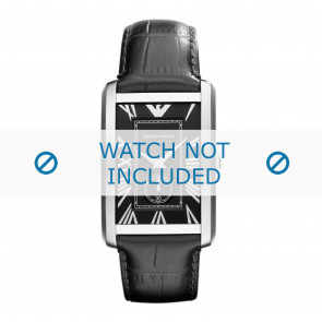 Horlogeband Armani AR1604 Leder Zwart 23mm