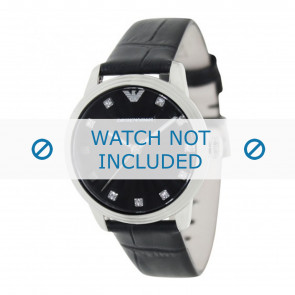 Horlogeband Armani AR1618 Leder Zwart 16mm