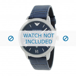Horlogeband Armani AR1651 Leder Blauw 20mm