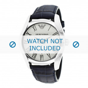Horlogeband Armani AR1666 Leder Blauw 22mm