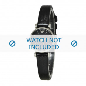 Armani horlogeband AR1684 Leder Zwart 10mm