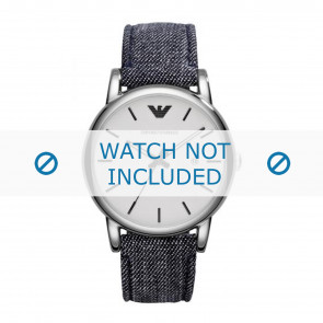 Horlogeband Armani AR1696 Leder Blauw 20mm