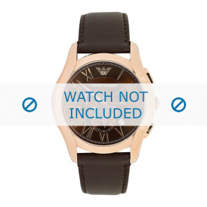 Horlogeband Armani AR1701 Leder Bruin 23mm