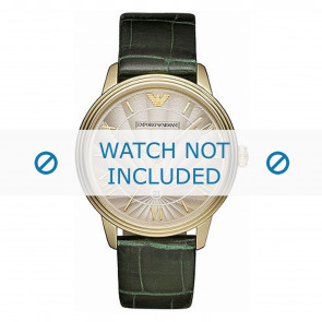 Armani horlogeband AR1718 Leder Groen 20mm
