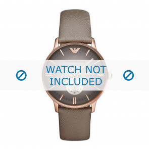 Horlogeband Armani AR1723 Leder Taupe 20mm