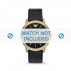Horlogeband Armani AR1742 Leder Zwart 21mm