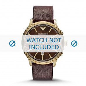 Armani horlogeband AR1793 Leder Bruin 22mm