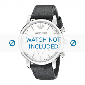 Horlogeband Armani AR1807 Leder Zwart 22mm