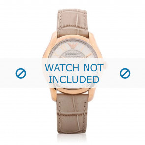 Armani horlogeband AR1897 Leder Beige 18mm + standaard stiksel