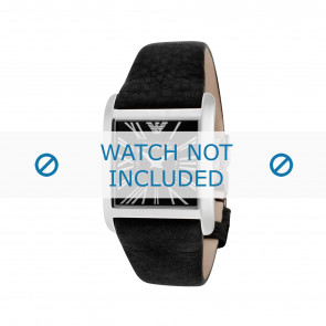 Horlogeband Armani AR2007 Leder Zwart 24mm