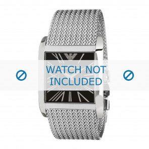 Armani horlogeband AR2012 Roestvrij staal (RVS) Zilver 28mm