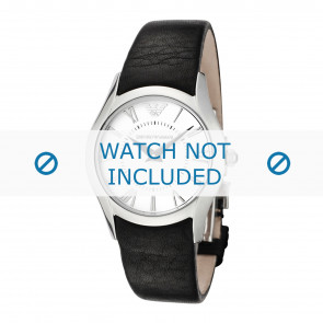 Armani horlogeband AR2038 Leder Zwart 16mm