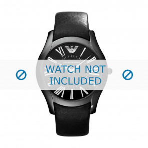 Horlogeband Armani AR2059 Leder Zwart 22mm
