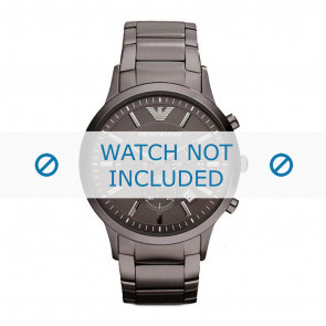 Horlogeband Armani AR2454 Staal Antracietgrijs 22mm