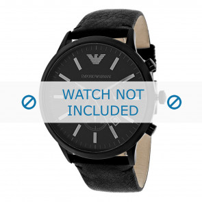 Horlogeband Armani AR2461 Leder Zwart 24mm