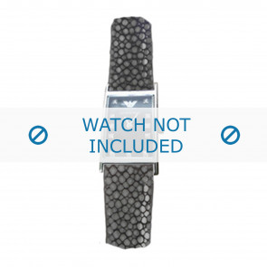 Horlogeband Armani AR3123 Leder Antracietgrijs 18mm