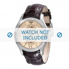 Armani horlogeband AR4646 Leder Donkerbruin 22mm + bruin stiksel