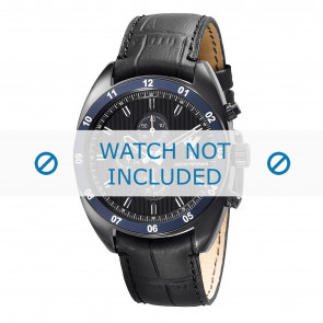 Horlogeband Armani AR5916 Leder Zwart 22mm