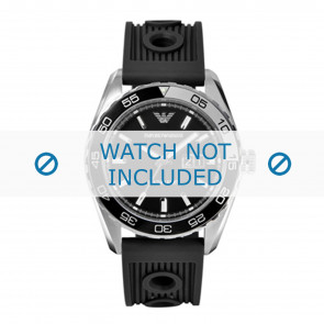 Armani horlogeband AR6044 Silicoon Zwart 24mm