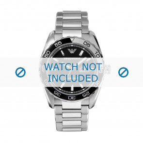 Armani horlogeband AR6047 Roestvrij staal (RVS) Zilver 24mm