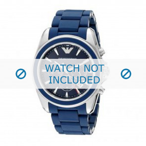 Armani horlogeband AR6068 Silicoon Blauw 22mm