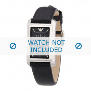 Armani horlogeband AR7313 Leder Zwart 16mm
