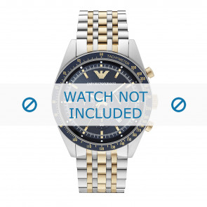 Horlogeband Armani AR8030 Roestvrij staal (RVS) Bi-Color 24mm