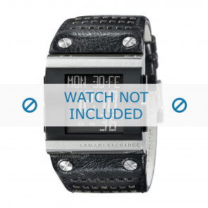 Horlogeband Armani AX1066 Leder Zwart 36mm