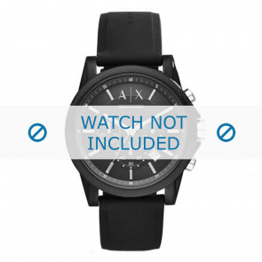 Horlogeband Armani Exchange AX1326 Silicoon Zwart 22mm
