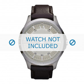 Armani horlogeband AX2100 Leder Donkerbruin 22mm + bruin stiksel