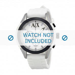 Armani horlogeband AX-1225 Silicoon Wit 22mm 
