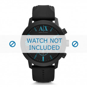 Armani horlogeband AX-1356 Silicoon Zwart 24mm 