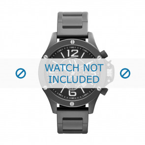 Armani horlogeband AX-1503 Staal Zwart 22mm 
