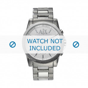 Armani horlogeband AX-2058 Staal Zilver 22mm 