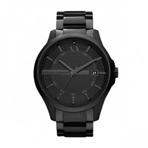 Armani Exchange horlogeband AX2104 Roestvrij staal (RVS) Zwart 22mm