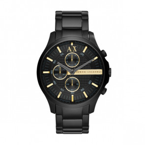 Horlogeband Armani Exchange AX2164 Staal Zwart 22mm