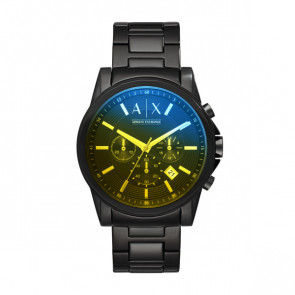 Horlogeband Armani Exchange AX2513 Roestvrij staal (RVS) Zwart 22mm