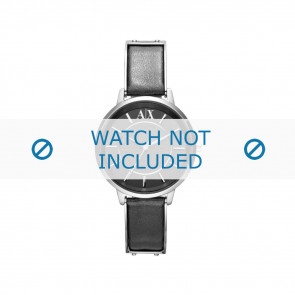 Armani horlogeband AX-5303 Leder Zwart 16mm 