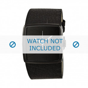 Armani horlogeband AX-6002 Leder Zwart 35mm 