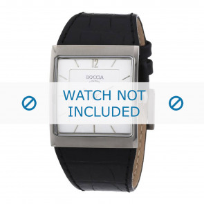 Boccia horlogeband 3143-01 (BO3143-01-40ZW) Leder Zwart + standaard stiksel