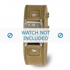 Boccia horlogeband 3147-09-BO3147-09-40 Leder Groen 25mm + groen stiksel